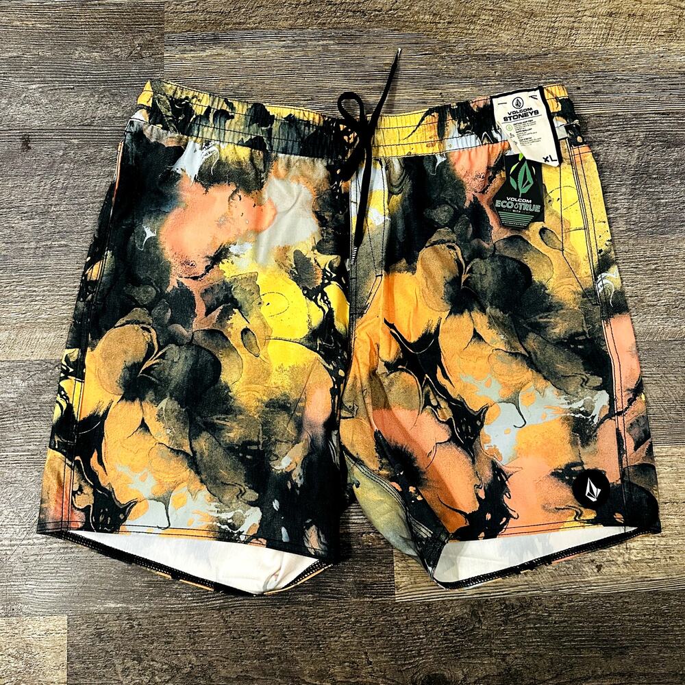 Volcom Stoneys Men's Multicolor Abstract Boardshorts Swim Trunks Size XL NWT